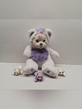 2016 Just Play 14" White Bear Surprise Willow Plush Toy Hidden Pouch 3 Baby Cubs